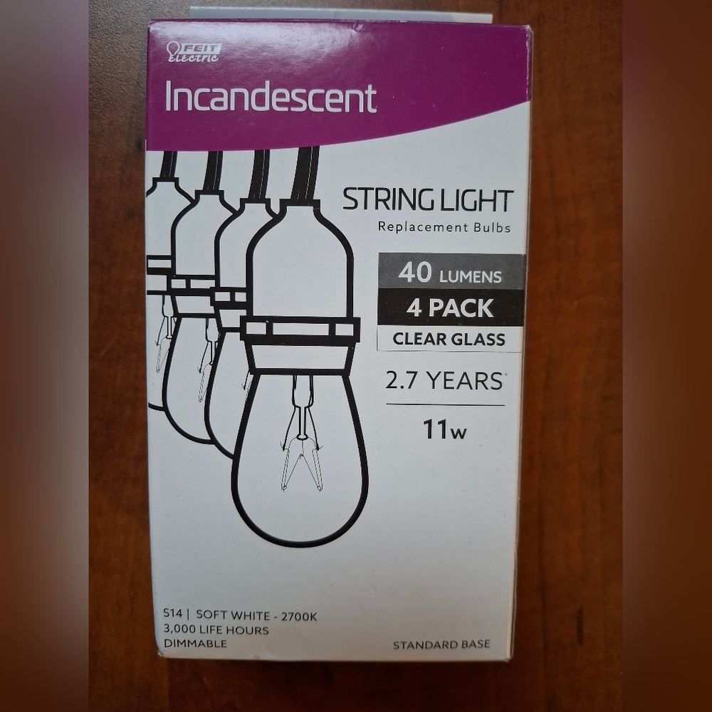 Feit Electric Soft White String Light Bulbs - 4 Pack